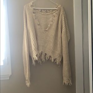 Frayed sweater